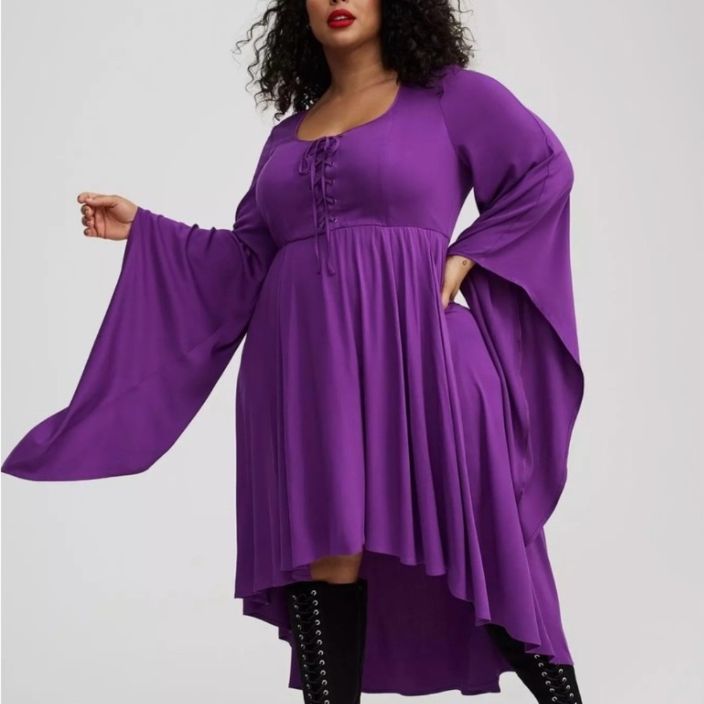 Chic High-Low Purple Dress